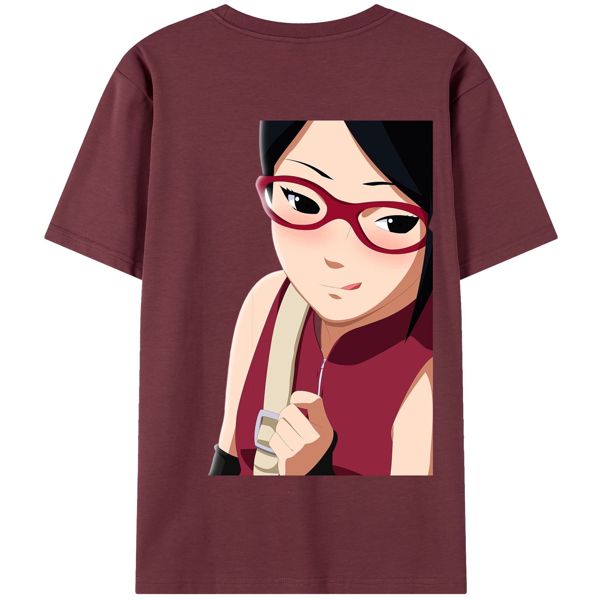 （画像用） NARUTO -ナルト- うちは サラダ Uchiha Sarada 綿100％半袖Tシャツ（背面プリント）